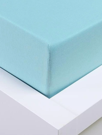 Jersey prostěradlo 220 × 200 cm Exclusive – světle modré
