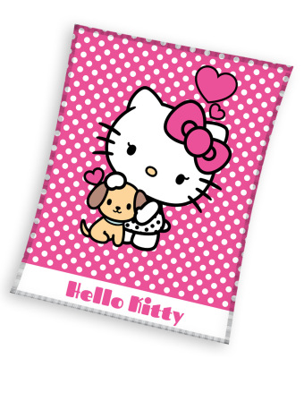 Detská mikroplyšová deka 130 x 170 cm - Hello Kitty Puppie