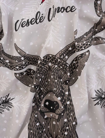Vianočné bavlnené obliečky Renforcé – Jeleň