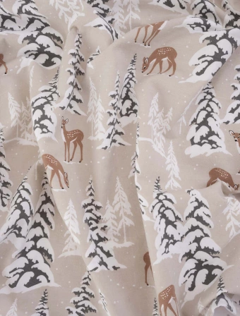 Vianočná obliečka na vankúšik 40 × 40 cm – Srnky v lese