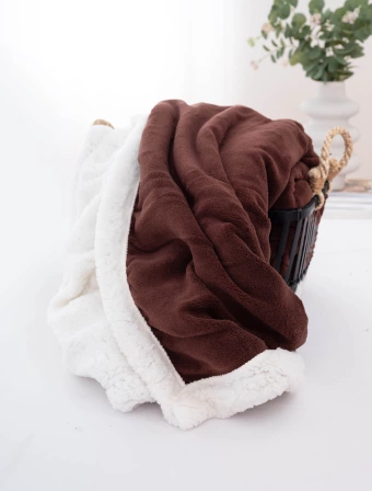 Baránková deka mikroplyš 220 × 200 cm – Laura tmavo hnedá