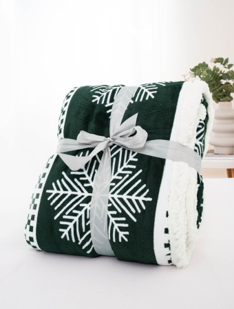 Baránková deka mikroplyš 220 × 200 cm – Vianoce zelené
