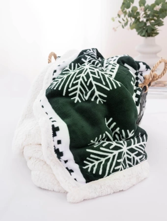 Baránková deka mikroplyš 220 × 200 cm – Vianoce zelené