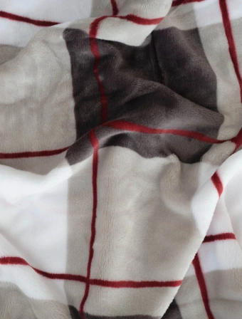 Francúzske obliečky mikroplyš Exclusive – Kocky šedo-červené