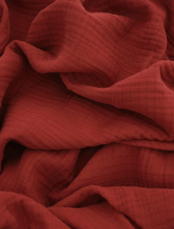 Mušelínová obliečka na vankúš 50 × 70 cm – Alexia tmavá terakota
