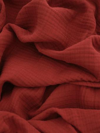 Mušelínová obliečka na vankúš 70 × 90 cm – Alexia tmavá terakota