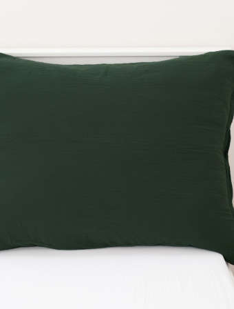 Mušelínová obliečka na vankúš 70 × 90 cm – Alexia tmavo zelené