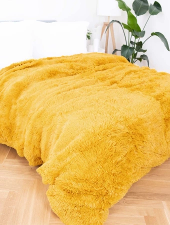 Chlpatá deka 200 × 220 cm – Agnello horčicová