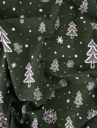 Vianočné bavlnené obliečky Renforcé – Vločky v lese