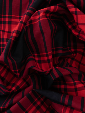 Francúzske bavlnené obliečky Renforcé – Káro červené