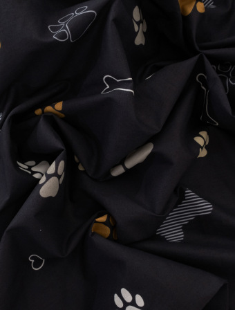 Predĺžené bavlnené obliečky Renforcé – Labky čierne