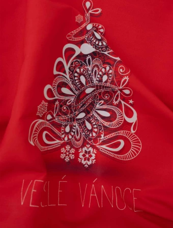 Vianočná obliečka na vankúšik 40 × 40 cm – Vianočný Stromček Červený