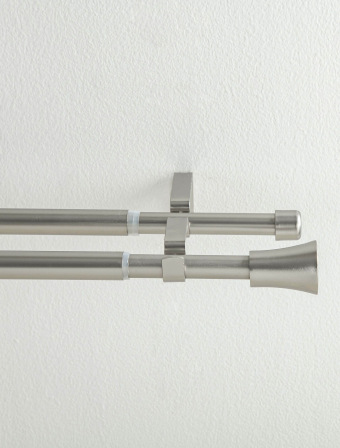 Garniža dvojradová Federico - brúsený nikel 120-210 cm