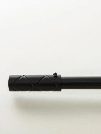Garniža jednoradová Roberto - matná čierna 160 - 300 cm