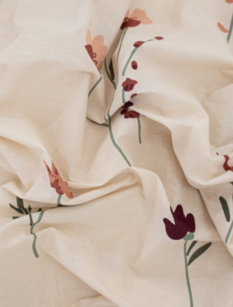 Bavlnená obliečka na vankúšik Renforcé 40 × 40 cm – Vlčie maky béžové
