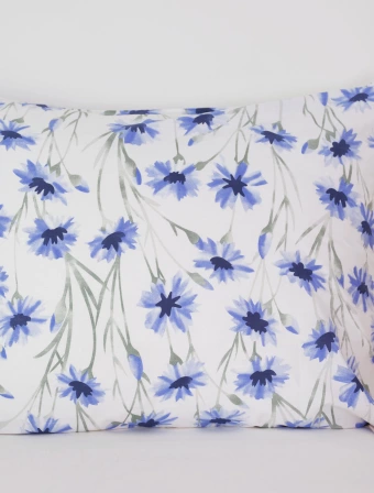 Bavlnená obliečka na vankúš Renforcé 70 × 90 cm – Nevädza modrá