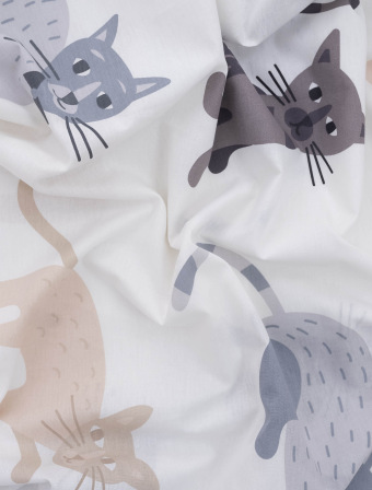 Predĺžené bavlnené obliečky Renforcé – Mačičky