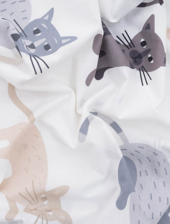 Bavlnená obliečka na vankúš Renforcé 40 x 60 cm - Mačičky
