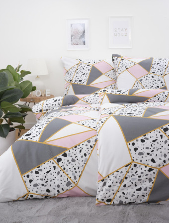Bavlnené obliečky na 2 postele – Nadira ružová