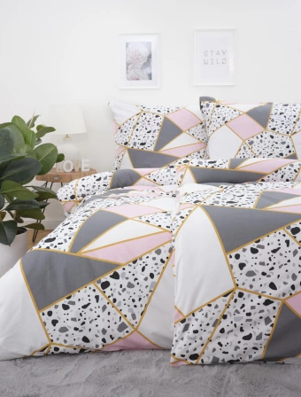 Bavlnené obliečky na 2 postele – Nadira ružová