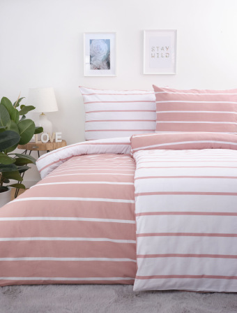 Bavlnené obliečky na 2 postele – Kamala ružové