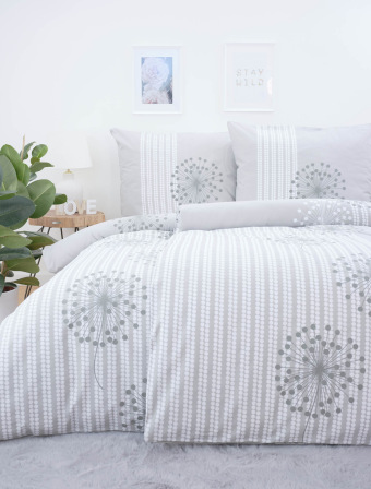 Bavlnené obliečky na 2 postele – Thea sivohnedé