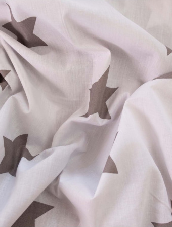 Predĺžené bavlnené obliečky Renforcé – Estrelas sivohnedé