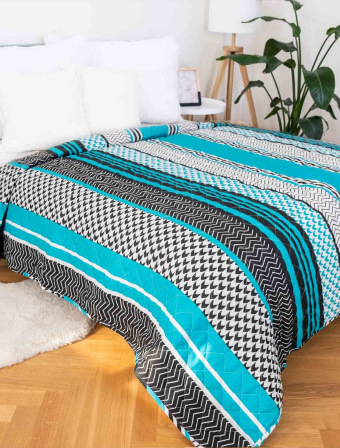 Prehoz na posteľ – Zina tyrkysová 220 × 240 cm