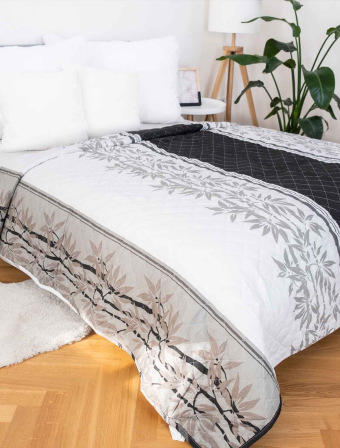 Prehoz na posteľ – Štepánka sivá 220 × 240 cm