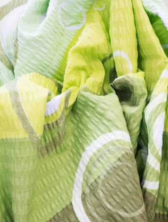 Predĺžené krepové obliečky Exclusive – Bubliny zelená