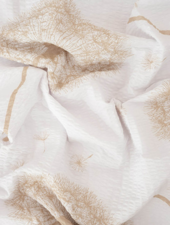 Predĺžené krepové obliečky Exclusive – Púpavy bielo-béžové