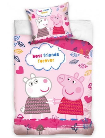 Detské bavlnené obliečky – Prasiatko Pepina a Suzy Best Friends