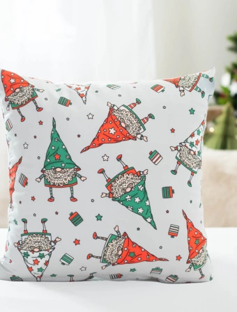 Vianočná obliečka na vankúšik 40 × 40 cm – Vianoční škriatkovia