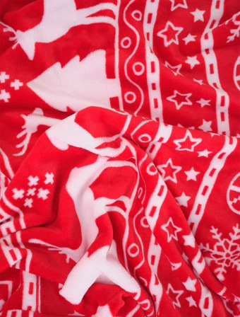 Obliečka na vankúš mikroplyš 70 × 90 cm – Vianoce červené