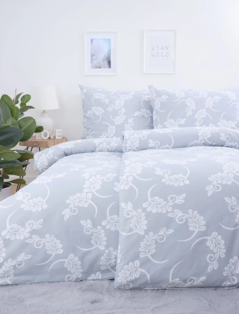 Bavlnené obliečky na 2 postele – Fayola sivé L02
