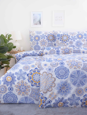 Bavlnené obliečky na 2 postele – Ciara modré L02