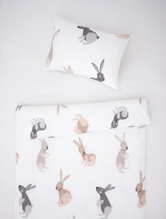 Bavlnené obliečky do postieľky – Zajačikovia