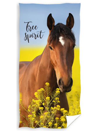 Froté osuška 70 × 140 cm ‒ Kôň Hnedák Free Spirit