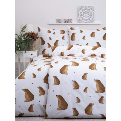 Francúzske bavlnené obliečky Renforcé – Medvede - 220 × 200 cm - 70 x 90 cm