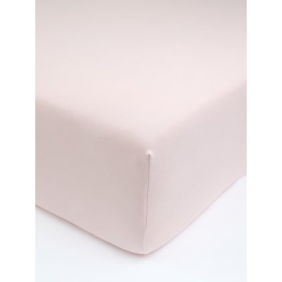 Jersey prostěradlo s elastanem 140 × 200 cm – pudrové
