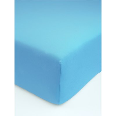 Jersey plachta do postieľky s elastanom 70 × 140 cm – světle modré