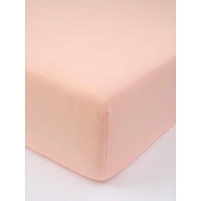 Jersey plachta do postieľky s elastanom 70 × 140 cm – lososové