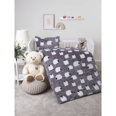 Obliečky mikroplyš do postieľky Exclusive – Ovečky - 100 × 135 cm - 40 x 60 cm