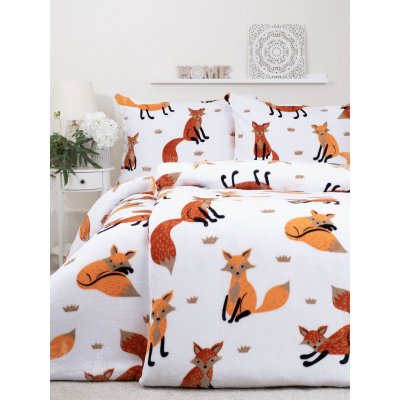 Obliečky mikroplyš Exclusive – Líšky 02 - 140 × 200 cm - 70 x 90 cm