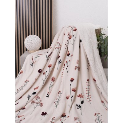 Fotografia produktu: MKLozkoviny.sk Baránková deka mikroplyš Exclusive 150 × 200 cm – Vlčie maky bežové