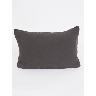 Mušelínová obliečka na vankúš 50 x 70 cm - Alexia Duo cappuccino/tmavo šedá-  -