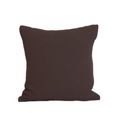 Mušelínová obliečka na vankúš 40 x 40 cm - Alexia tmavo hnedá-  -