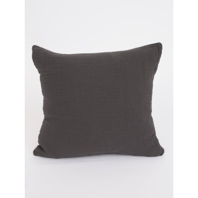 Mušelínová obliečka na vankúš 40 x 40 cm - Alexia Duo cappuccino/tmavo šedá-  -