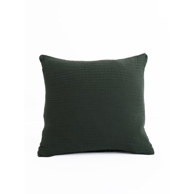 Mušelínová obliečka na vankúš 40 x 40 cm - Alexia tmavo zelená-  -