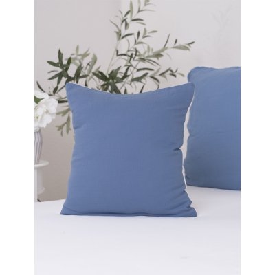 Mušelínová obliečka na vankúš 40 x 40 cm - Alexia Duo - modrá/krémová-  -